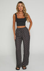 Brunita Pants - Mid Waisted Relaxed Elastic Waist Pants in Sol De Cruz