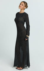 Lioness - Haven Maxi Dress in Noir Polka