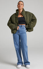 Windsor Jacket - Puffer Jacket in Dark Khaki