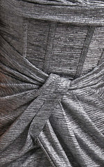 Adrie Midi Dress - Strapless Corset Bodice Dress in Gunmetal