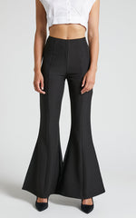 Brithany Pants - High Waisted Flare Pants in Black