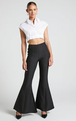 Brithany Pants - High Waisted Flare Pants in Black