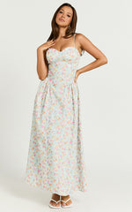 Jessica Midi Dress - Sweetheart Neck  Fit & Flare Midi Dress in Vintage Floral