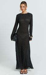 Lioness - Haven Maxi Dress in Noir Polka